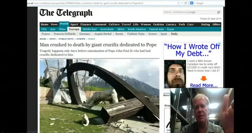 Tragedy Strikes: The Death of a Young Man Beneath a Giant Crucifix